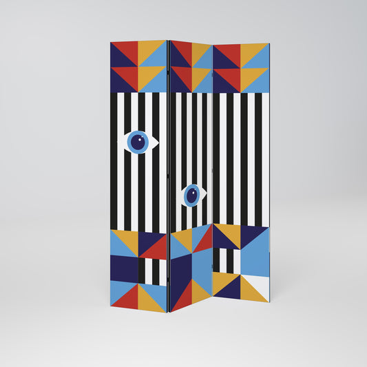 ABSTRACTION AND GEOMETRY Decorative 3-Panel Room Divider