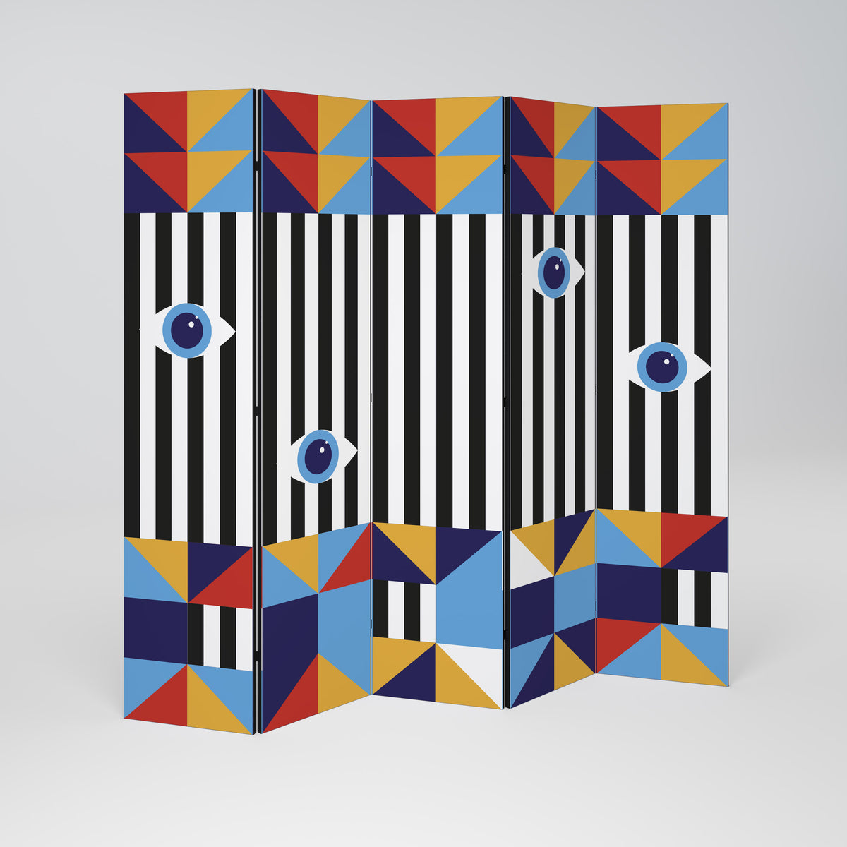 ABSTRACTION AND GEOMETRY Dekorativ rumsavdelare – 5 paneler