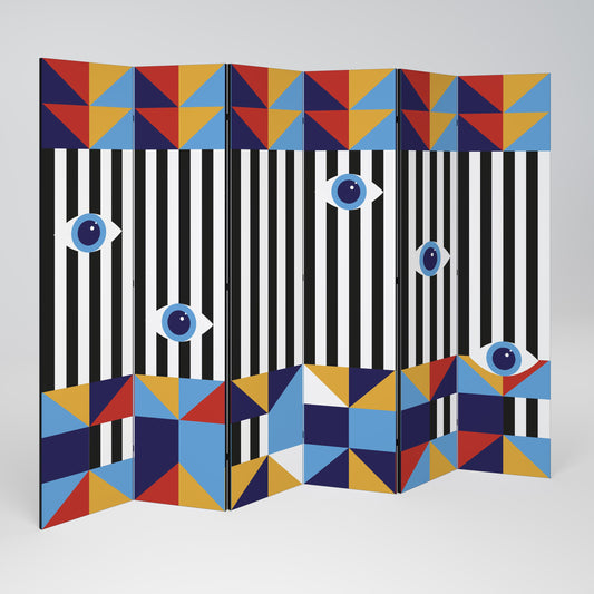 ABSTRACTION AND GEOMETRY Decorative 6-Panel Room Divider