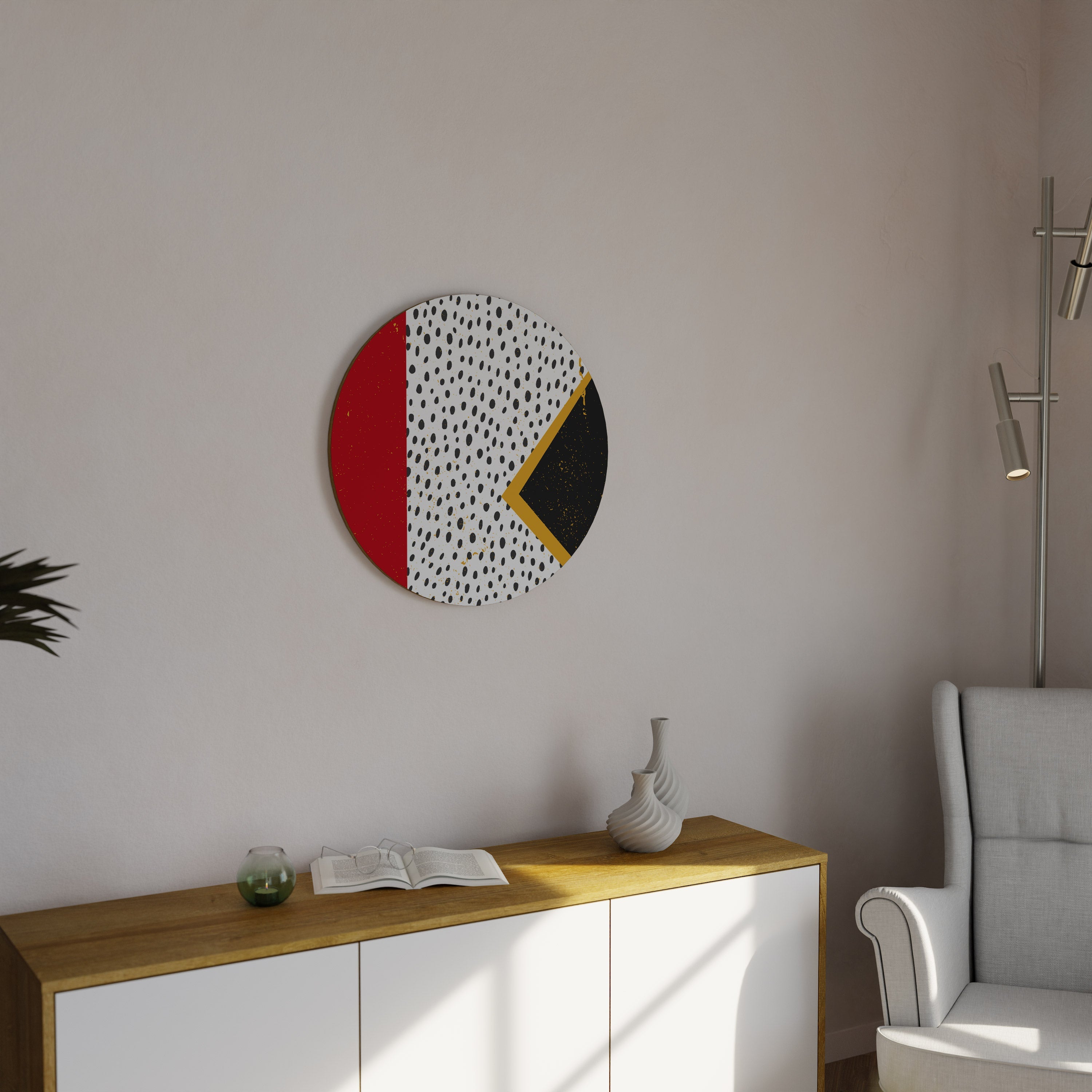 Rund väggdekoration med BOLD RETRO REVERIE