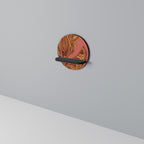 FLOATING THOUGHTS Round Art Shelf In Black Finish