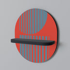 RISING GEOMETRY STARS Oval Art Shelf In Black Finish