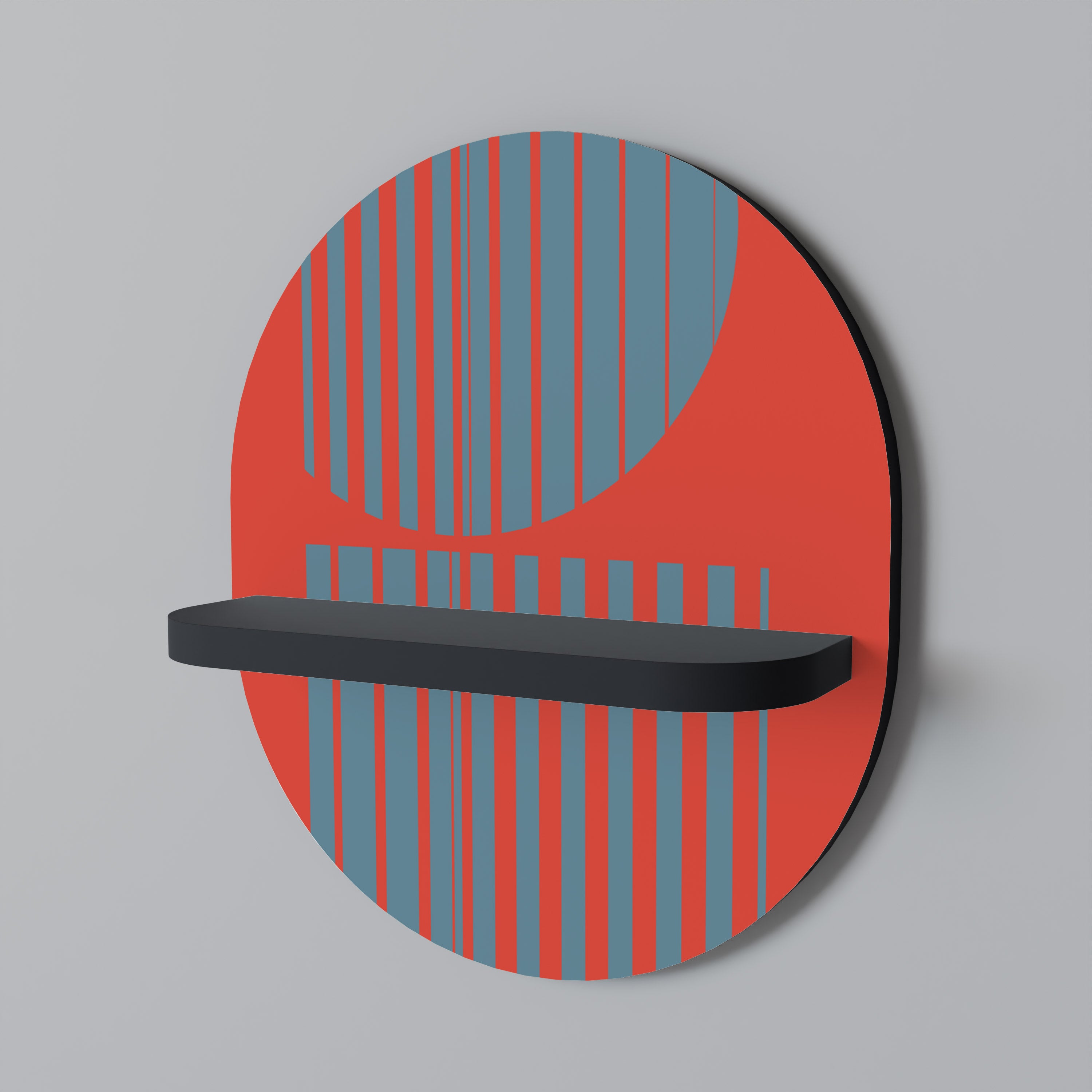 RISING GEOMETRY STARS Oval konsthylla i svart finish