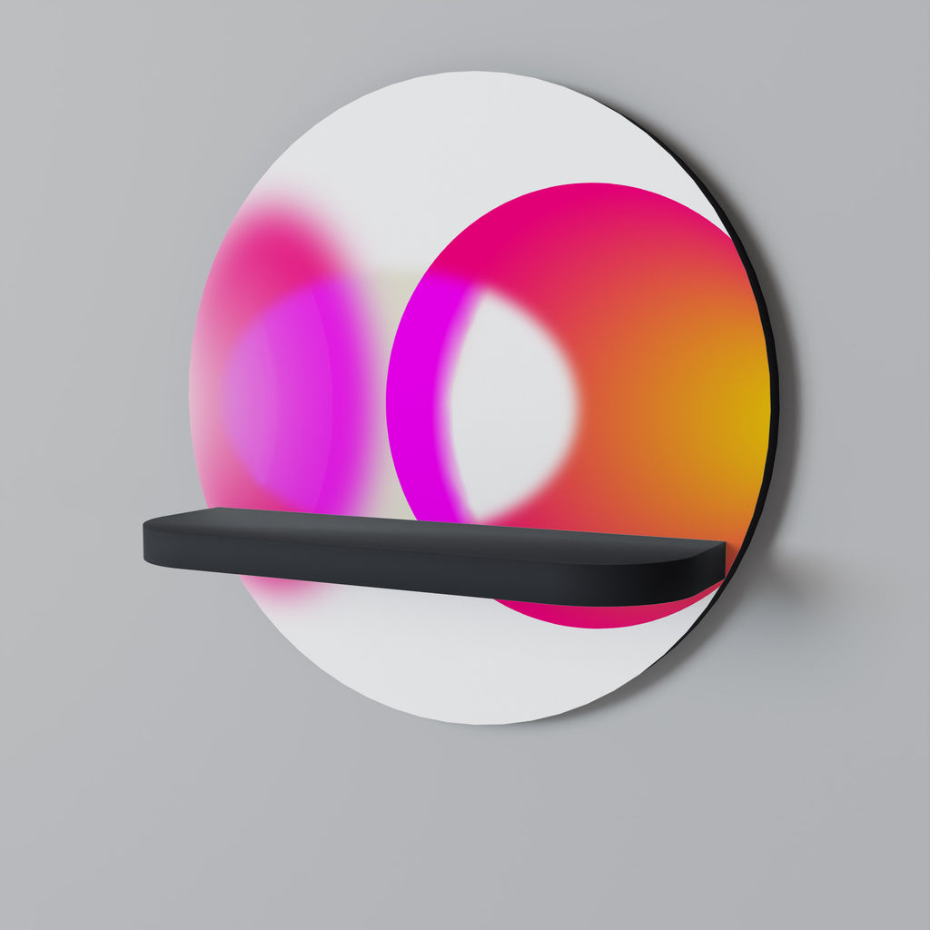 SYMPHONY OF COLOURS Rund konsthylla i svart finish