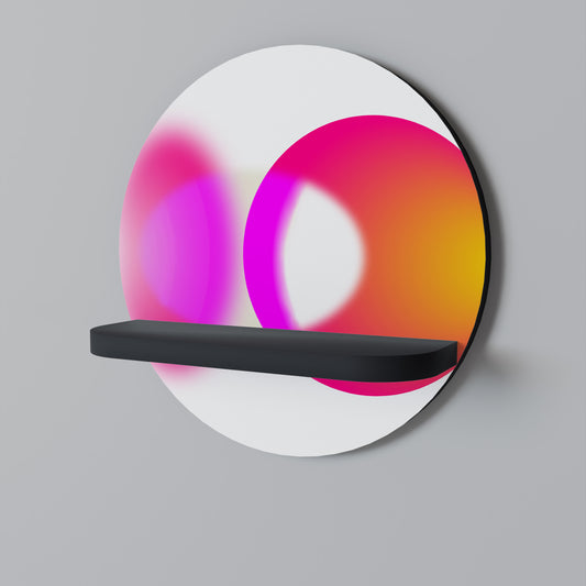 SYMPHONY OF COLOURS Rund konsthylla i svart finish