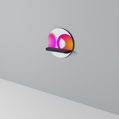 SYMPHONY OF COLORS Round Art Shelf In Black Finish