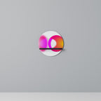 SYMPHONY OF COLORS Round Art Shelf In Black Finish