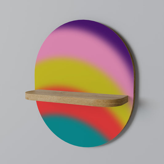 RAINBOW TIME Oval konsthylla i ekeffekt