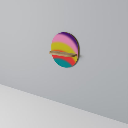 RAINBOW TIME Oval konsthylla i ekeffekt