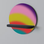 RAINBOW TIME Round Art Shelf In Black Finish