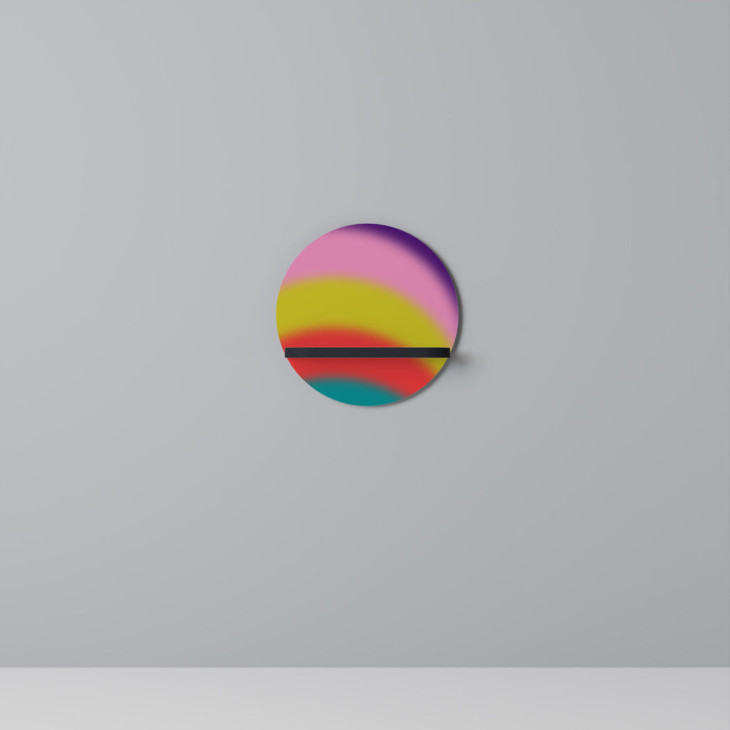 RAINBOW TIME Rund konsthylla i svart finish