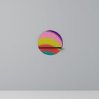 RAINBOW TIME Round Art Shelf In Black Finish