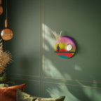 RAINBOW TIME Round Art Shelf In Black Finish