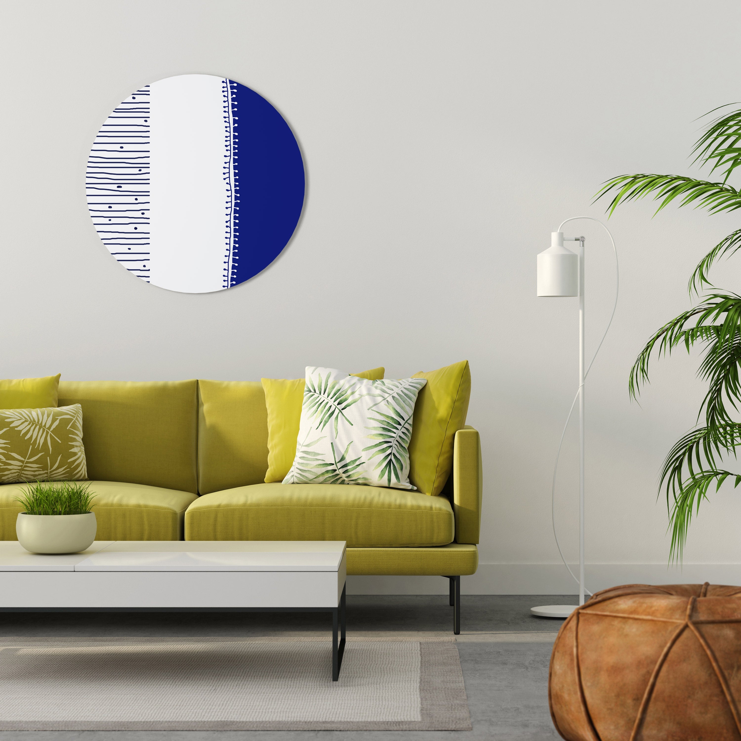 Rund väggdekoration BLUE HARMONY DESIGN