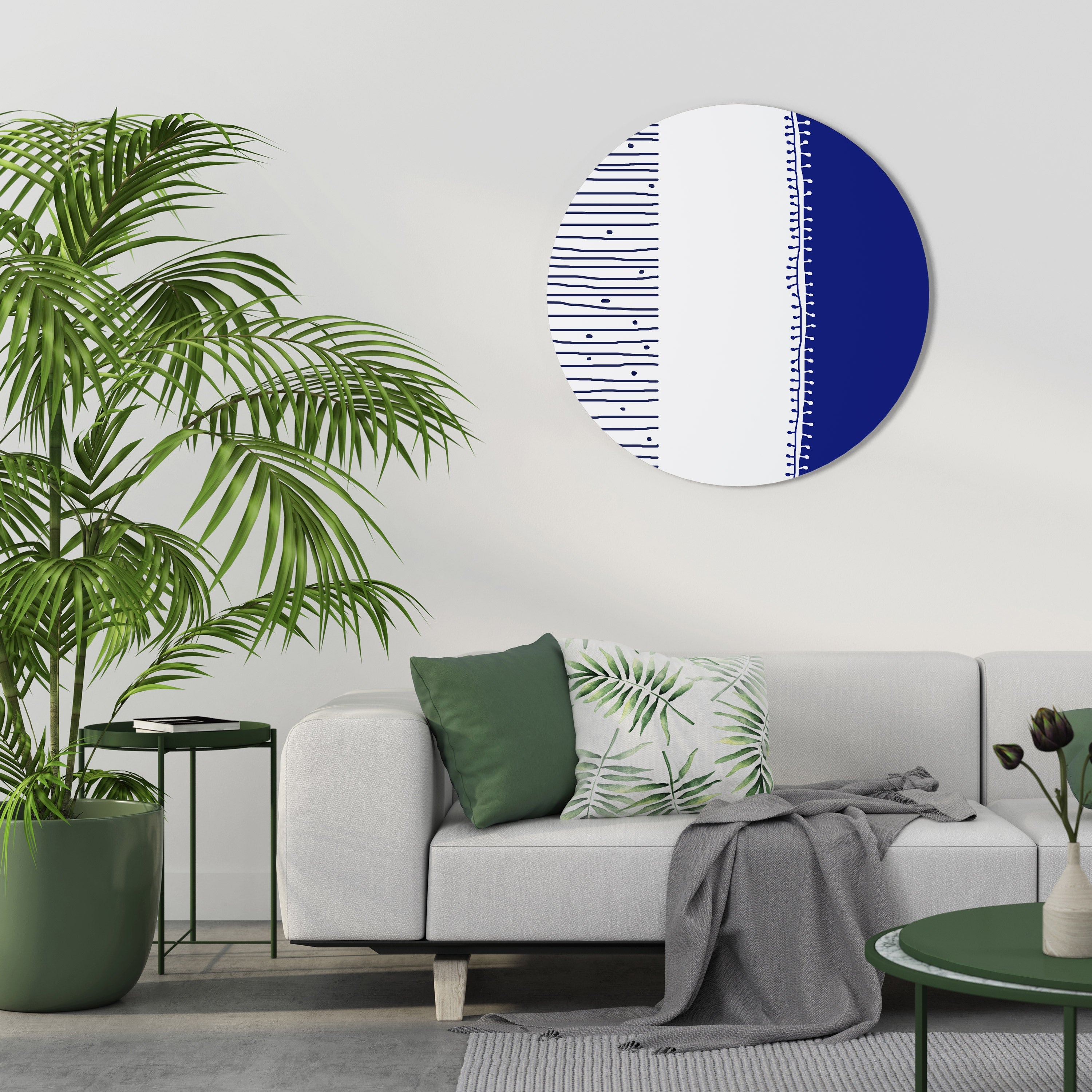 Rund väggdekoration BLUE HARMONY DESIGN