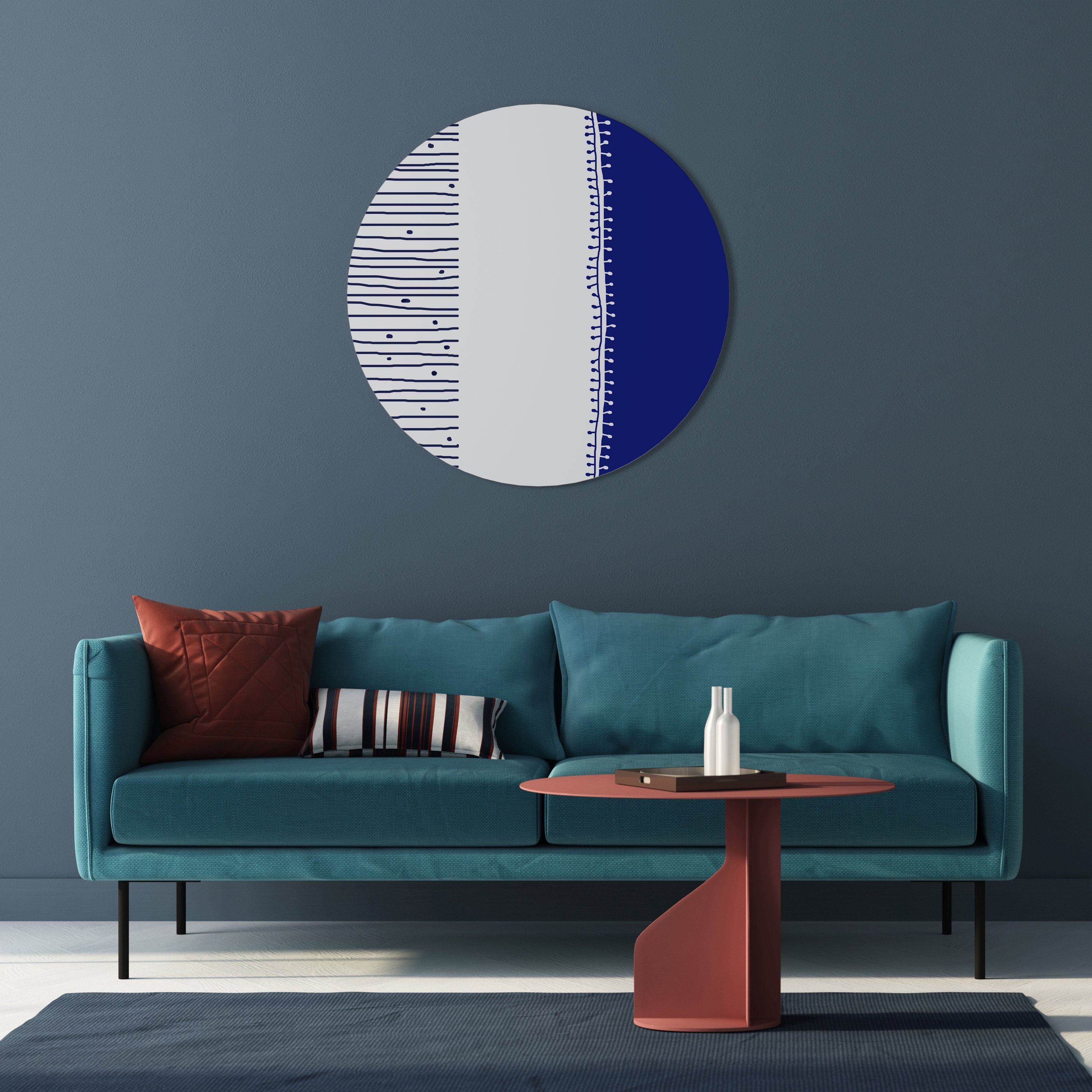 Rund väggdekoration BLUE HARMONY DESIGN