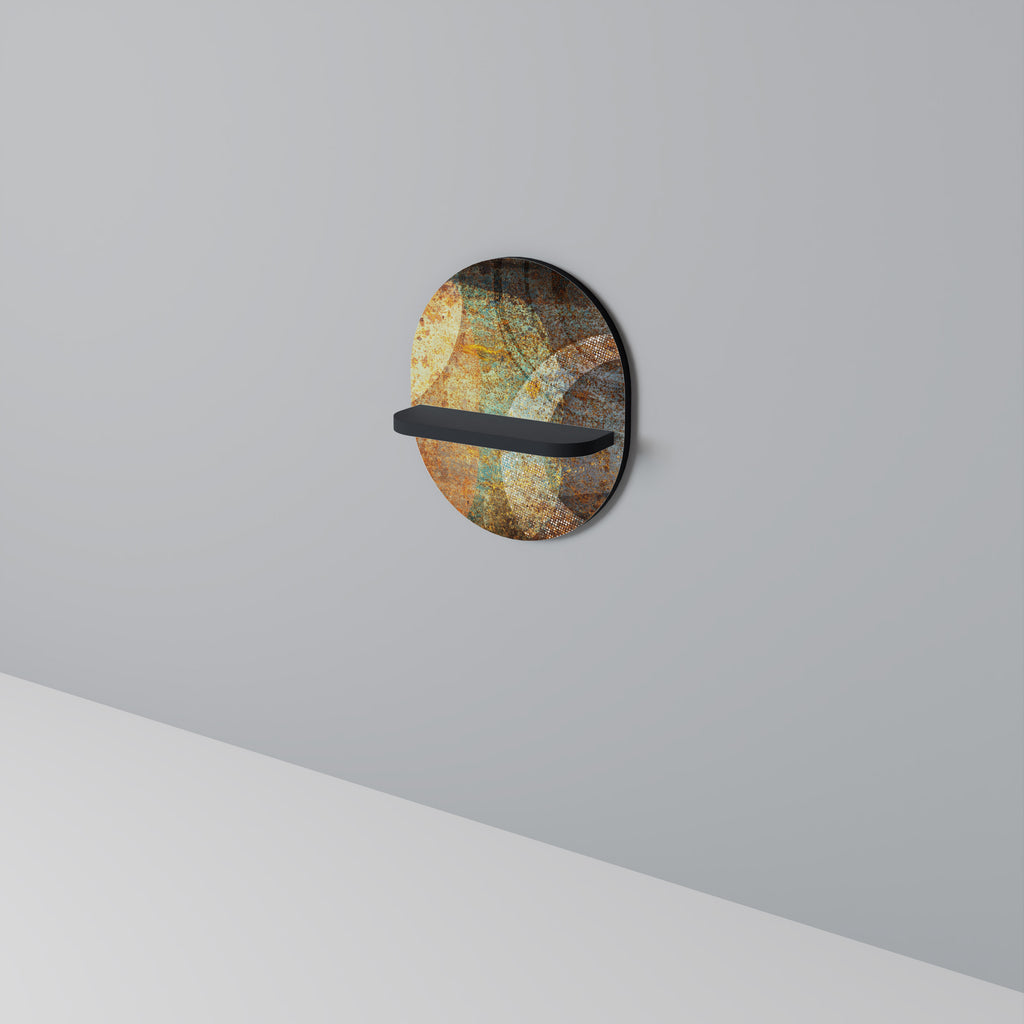 ANTIK AURA Oval konsthylla i svart finish