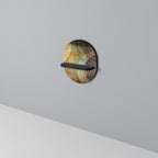 ANTIQUE AURA Oval Art Shelf In Black Finish