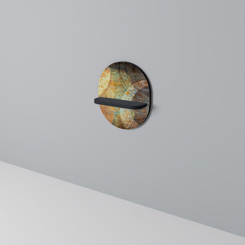 ANTIQUE AURA Oval Art Shelf In Black Finish