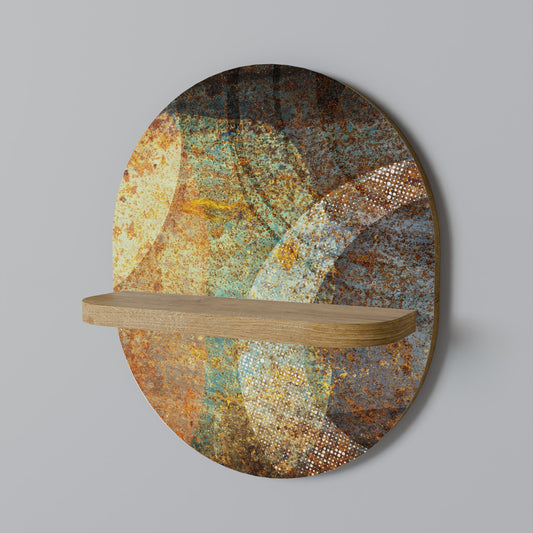 ANTIK AURA Oval konsthylla i ekeffekt