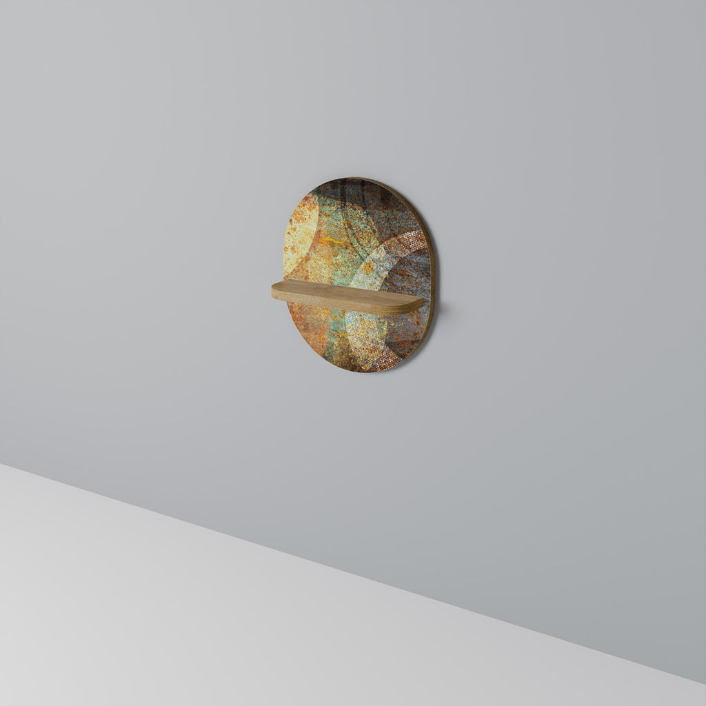 ANTIK AURA Oval konsthylla i ekeffekt