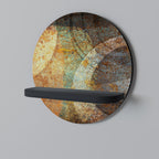 ANTIQUE AURA Round Art Shelf In Black Finish