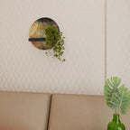 ANTIQUE AURA Round Art Shelf In Black Finish