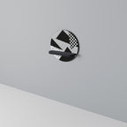 GEMOETRIC MONOCHROME Round Art Shelf In Black Finish