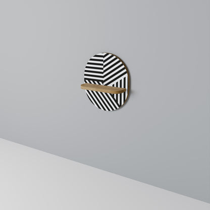 LATTICE LINES Oval konsthylla i ekeffekt