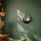 GRID GEOMETRY Round Art Shelf In Black Finish