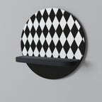 EDGY SERENADE Round Art Shelf In Black Finish