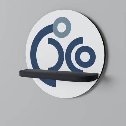 ORB DESIGN Rund konsthylla i svart finish