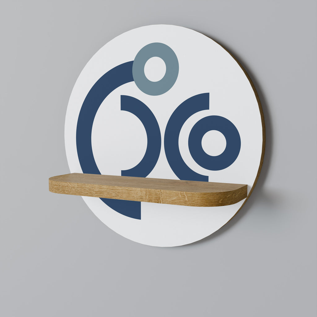 ORB DESIGN Rund konsthylla i ekeffekt
