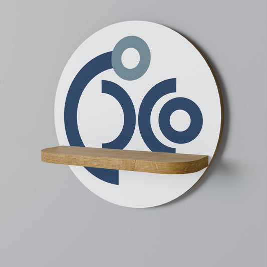 ORB DESIGN Rund konsthylla i ekeffekt