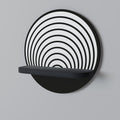 WHISPERING ROUNDS Round Art Shelf In Black Finish