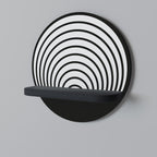 WHISPERING ROUNDS Round Art Shelf In Black Finish