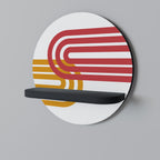 CIRCLELINE DECOR Round Art Shelf In Black Finish