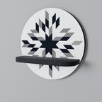 MOONLIT MOSAIC Round Art Shelf In Black Finish