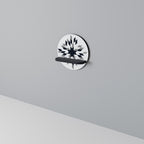 MOONLIT MOSAIC Round Art Shelf In Black Finish