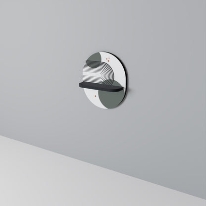 ORBITAL DECOR Oval konsthylla i svart finish