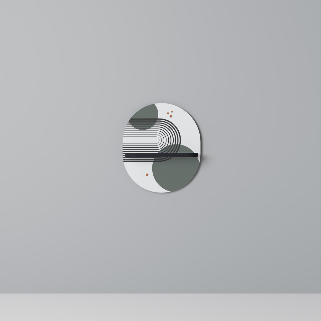 ORBITAL DECOR Oval konsthylla i svart finish