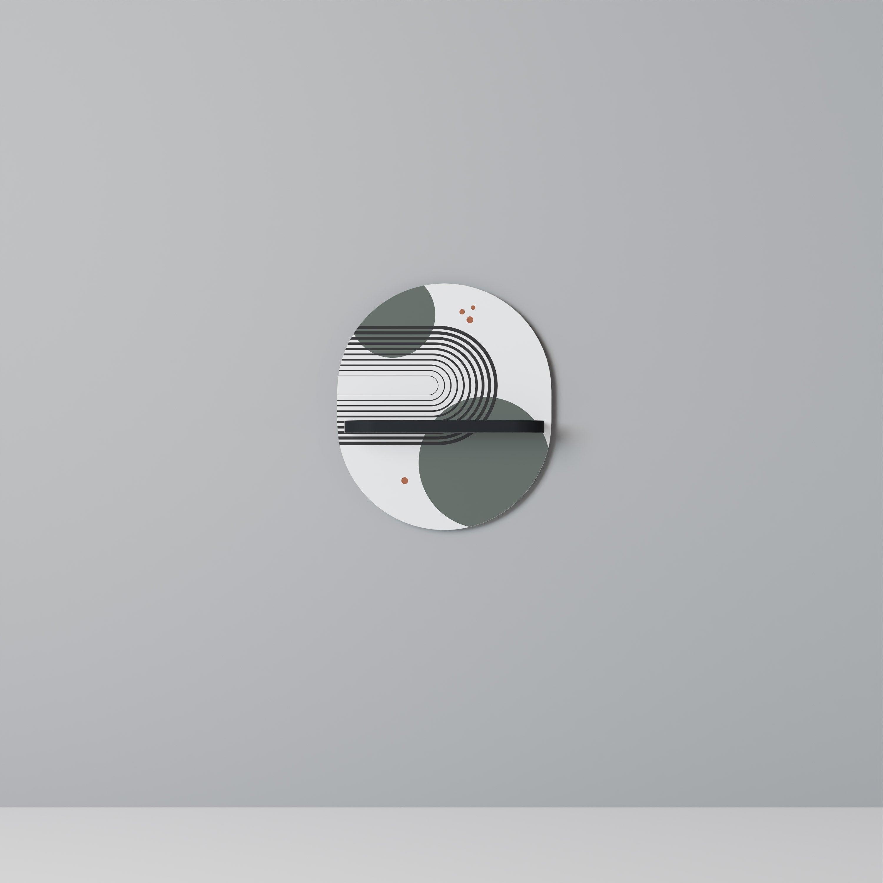 ORBITAL DECOR Oval konsthylla i svart finish