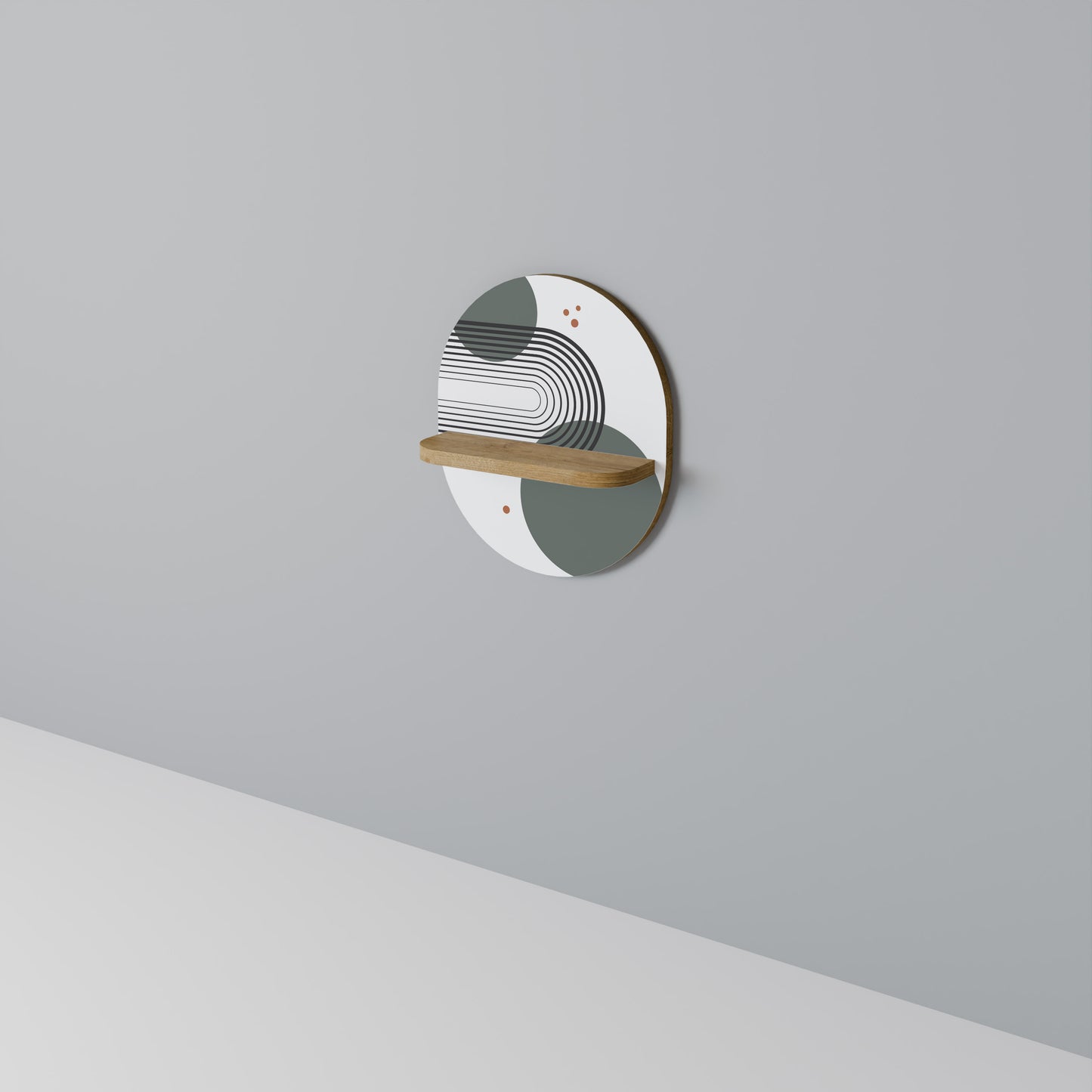 ORBITAL DECOR Oval Art Hylla I Ekeffekt