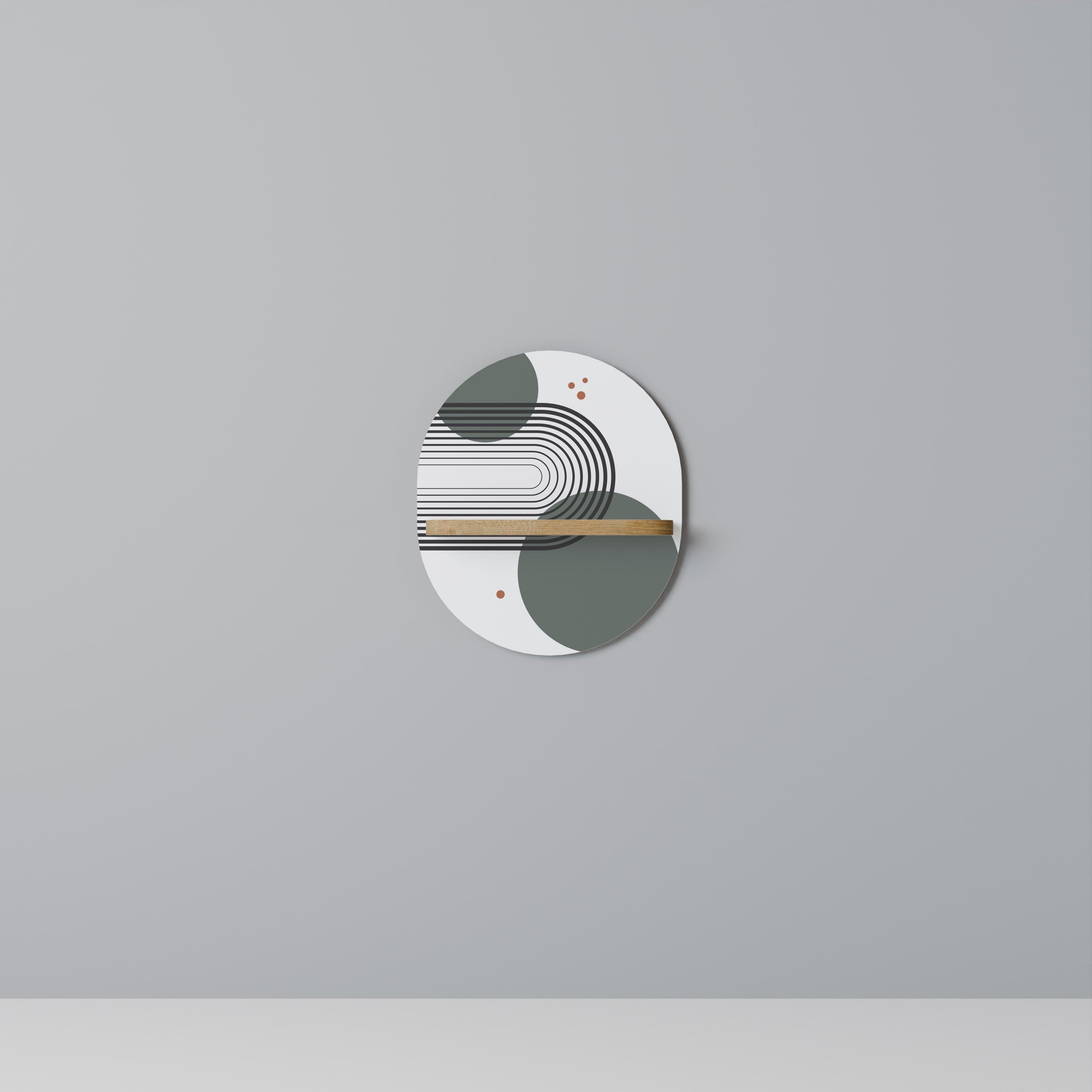 ORBITAL DECOR Oval Art Hylla I Ekeffekt
