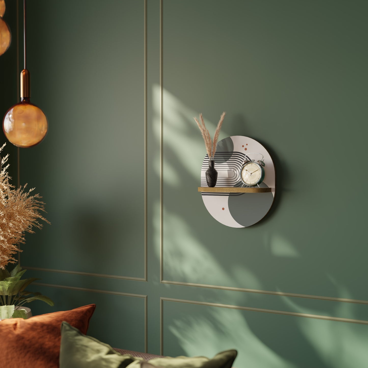 ORBITAL DECOR Oval Art Hylla I Ekeffekt