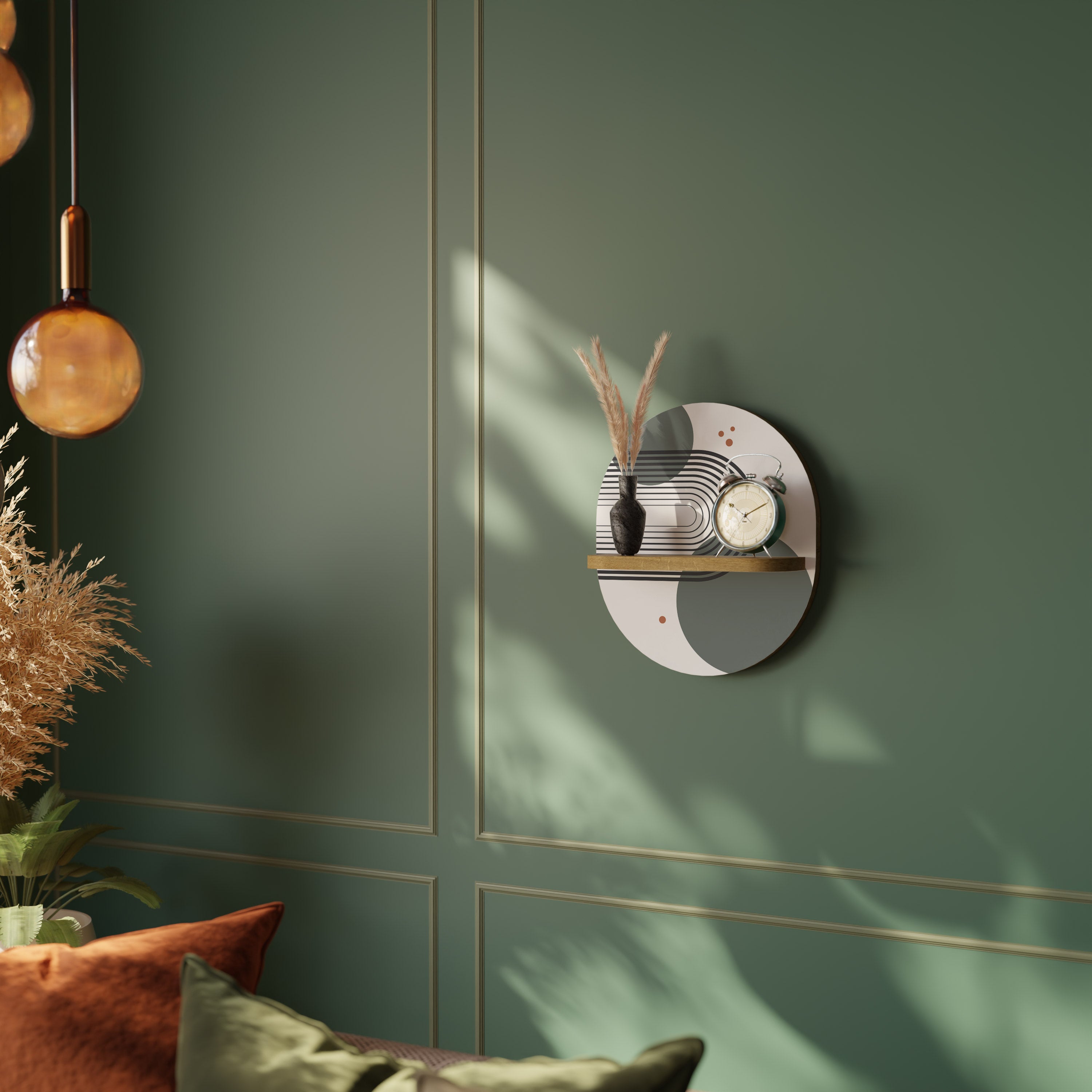 ORBITAL DECOR Oval Art Hylla I Ekeffekt