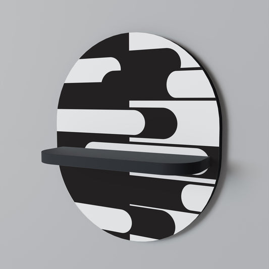 ACHROMATIC CONTRAST Oval konsthylla i svart finish