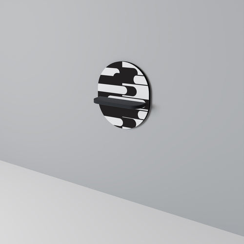 ACHROMATIC CONTRAST Oval Art Shelf In Black Finish