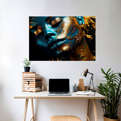 GOLDEN SERENITY Peel and Stick Horizontal Poster