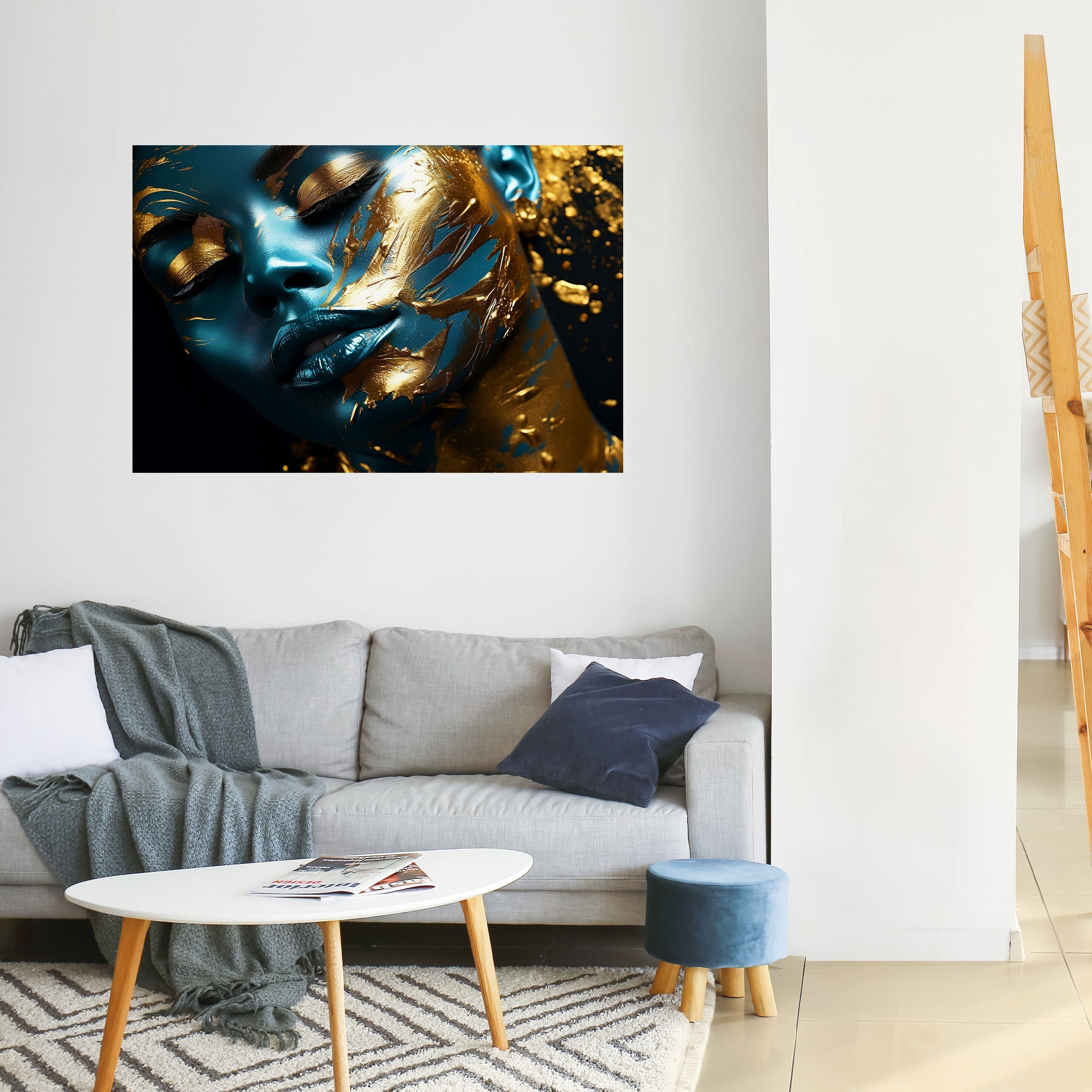 GOLDEN SERENITY horisontell affisch med självhäftande motiv